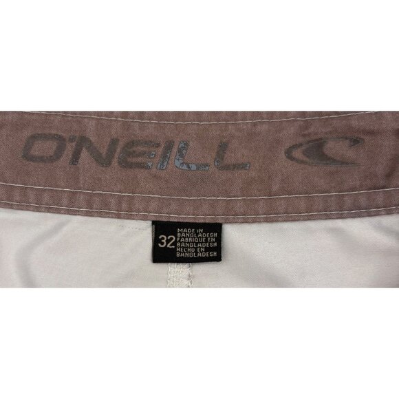 O'Neill Men's Board Shorts Size 32 Stripe Pattern Tan Gray - Picture 2 of 4